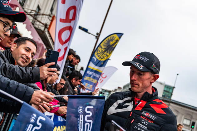 IPA88384011 - Driver Elfyn Evans and Co-Driver Scott Martin of the Toyota Gazoo Racing WRT team, driving a Toyota GR Yaris Rally1, at the ceremonial start during the FIA World Rally Championship WRC, Motorsport Rallye, WM Rally Chile Biobío 2026 on September 10, in Concepción, Chile Copyright: xLucaxBarsali IPAxSportx xx IPA88384011