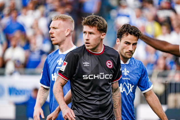 Germany Soccer Season 2026–2027, 2. Bundesliga, Matchday 5, SV Darmstadt 98 vs. Arminia Bielefeld, Merck Stadium at Böllenfalltor, Darmstadt, Joel Grodowski, Arminia Bielefeld, 11 facial expressions, emotions, Darmstadt, Merck Stadium at Böllenfalltor, Germany Copyright: xBennetxLongx