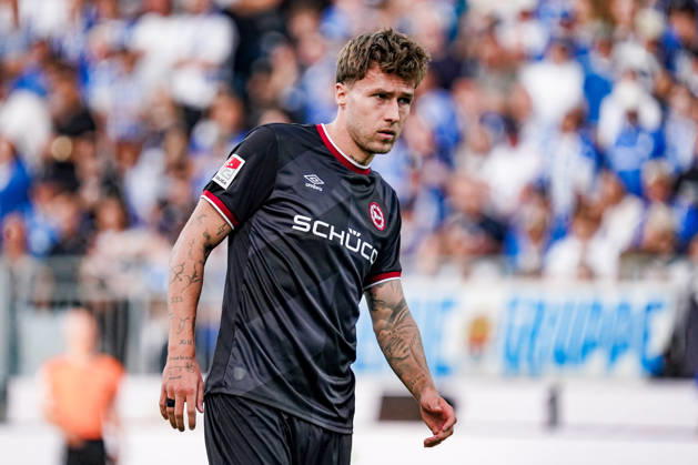 Germany Soccer Season 2026–2027, 2. Bundesliga, Matchday 5, SV Darmstadt 98 vs. Arminia Bielefeld, Merck Stadium at Böllenfalltor, Darmstadt, Joel Grodowski, Arminia Bielefeld, 11 facial expressions, emotions, Darmstadt, Merck Stadium at Böllenfalltor, Germany Copyright: xBennetxLongx