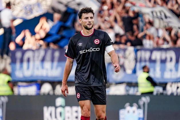 Germany Soccer Season 2026–2027, 2. Bundesliga, Matchday 5, SV Darmstadt 98 vs. Arminia Bielefeld, Merck Stadium at Böllenfalltor, Darmstadt, Maximilian Bauer, Arminia Bielefeld, 5 facial expressions, emotions, Darmstadt, Merck Stadium at Böllenfalltor, Germany Copyright: xBennetxLongx