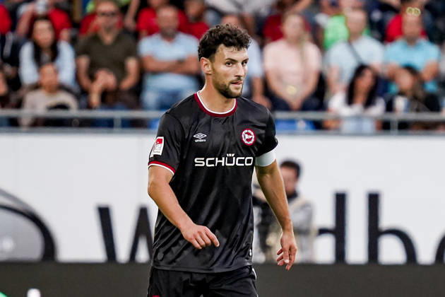 Germany Soccer Season 2026–2027, 2. Bundesliga, Matchday 5, SV Darmstadt 98 vs. Arminia Bielefeld, Merck Stadium at Böllenfalltor, Darmstadt, Maximilian Bauer, Arminia Bielefeld, 5 portrait photos, portrait, individual shot, facial expression, Darmstadt, Merck Stadium at Böllenfalltor, Germany Copyright: xBennetxLongx