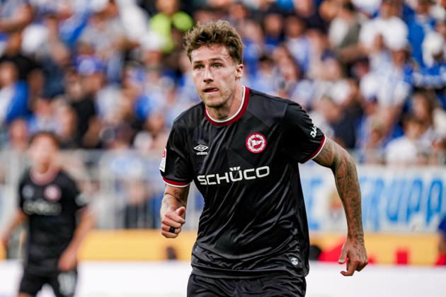 Germany Soccer Season 2026–2027, 2. Bundesliga, Matchday 5, SV Darmstadt 98 vs. Arminia Bielefeld, Merck Stadium at Böllenfalltor, Darmstadt, Joel Grodowski, Arminia Bielefeld, 11 facial expressions, emotions, Darmstadt, Merck Stadium at Böllenfalltor, Germany Copyright: xBennetxLongx