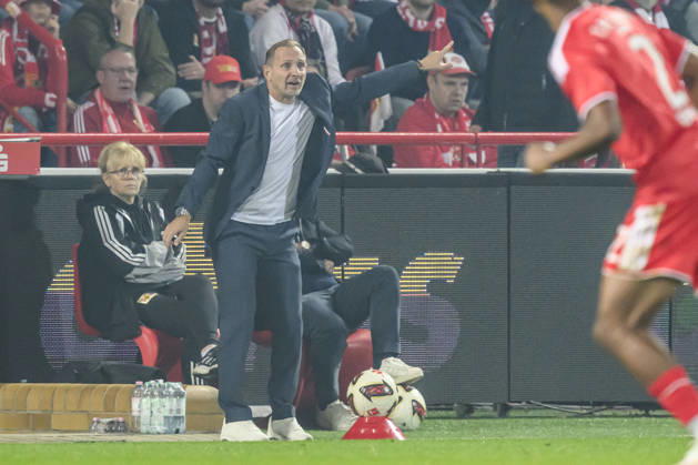 In the photo, from left: Mauro Lustrinelli, Union Berlin coach, looking sad, depressed, and angry; GER, Berlin, soccer, 1. FC Union Berlin vs. FC Schalke 04, at the Alte Försterei, September 11, 2026, DFB and DFL regulations prohibit any use of photographs as image sequences and or quasi-video, Copyright: HMBxMedia UwexKoch