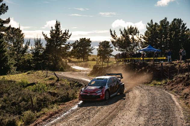 IPA88425583 - Driver Elfyn Evans and co-driver Scott Martin of the Toyota Gazoo Racing WRT team, driving a Toyota GR Yaris Rally1, faced the second day of competition during the FIA World Rally Championship WRC, Motorsport Rallye, WM Rally Chile Biobío 2026 on September 11 in Concepción, Chile. Copyright: xLucaxBarsali IPAxSportx xx IPA88425583