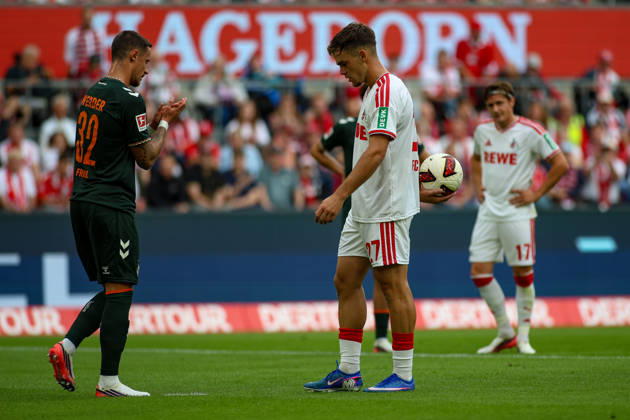 September 12, 2026, GER, Soccer, Men s, Bundesliga, 1. Bundesliga, 2026–2027 Season, 1. FC Köln vs. SV Werder Bremen: Thijs Dallinga (KOE) takes the penalty kick Copyright: xSvenxHanischx