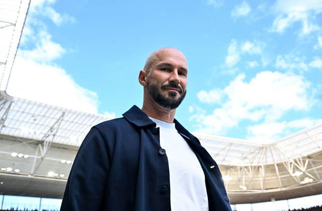 September 12, 2026, SNP Arena, Sinsheim, GER, 1. Bundesliga, TSG Hoffenheim vs. VfB Stuttgart, Coach Christian Ilzer, Hoffenheim. DFL regulations prohibit any use of photographs as image sequences and or quasi-video. Photo by Hasan Bratic, DeFodi Images