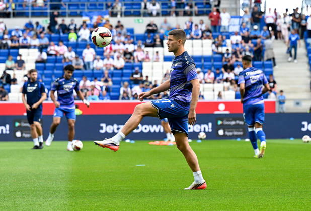 September 12, 2026, SNP Arena, Sinsheim, GER, 1. Bundesliga, TSG Hoffenheim vs. VfB Stuttgart, Andrej Kramaric, Hoffenheim. DFL regulations prohibit any use of photographs as image sequences and or quasi-video. Photo by Hasan Bratic, DeFodi Images
