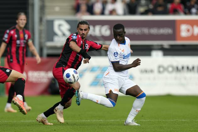 ROTTERDAM - (lr) Irakli Yegoian of Excelsior Rotterdam, Yoann Cathline of FC Utrecht during the Dutch Eredivisie match between Excelsior and FC Utrecht at Woudestein Stadium on 13 September 2026 in Rotterdam, the Netherlands. TOBIAS KLEUVER ANP Eredivisie 2026 27 xVIxANPxSportx xxANPxIVx 568472707 originalFilename: 568472707