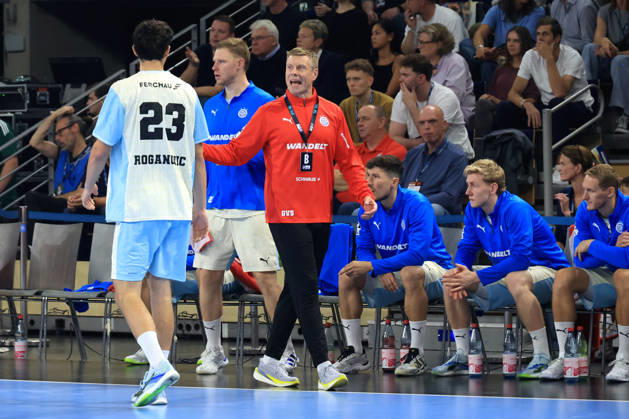 September 13, 2026, GER Germany, Handball, 1st Bundesliga, August 27, 2026, 2026–2027 season, Berlin, Fuechse Berlin vs. Gummersbach; Coach Gudjon Valur Sigurdsson, VfL Gummersbach; Nikola Roganovic, VfL Gummersbach; 23 nordphoto GmbH; Engler Berlin; Max Schmeling Halle, Berlin, Germany Copyright: xNordphotox xEnglerx