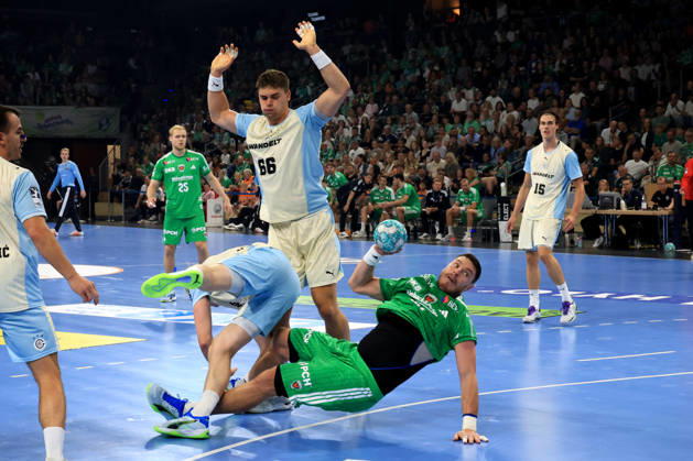 September 13, 2026, GER Germany, Handball, 1st Bundesliga, August 27, 2026, 2026–2027 season, Berlin, Fuechse Berlin vs. Gummersbach Mijajlo Marsenic Fuechse Berlin 93, STEPAN ZEMAN VfL Gummersbach 66, ELLIDI VIDARSSON VfL Gummersbach 4 nordphoto GmbH Engler Berlin Max Schmeling Halle Berlin Germany Copyright: xNordphotox xEnglerx