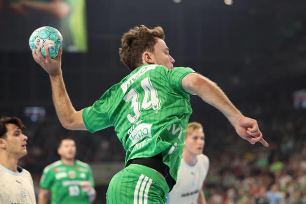 September 13, 2026, xBHAx, Handball, Opel HBL, 2026–2027 Season, 1st HBL, Füchse Berlin vs. VfL Gummersbach, Max Schmeling Halle, Hakun West av Teigum, Füchse Berlin 34 on offense, Berlin, Germany