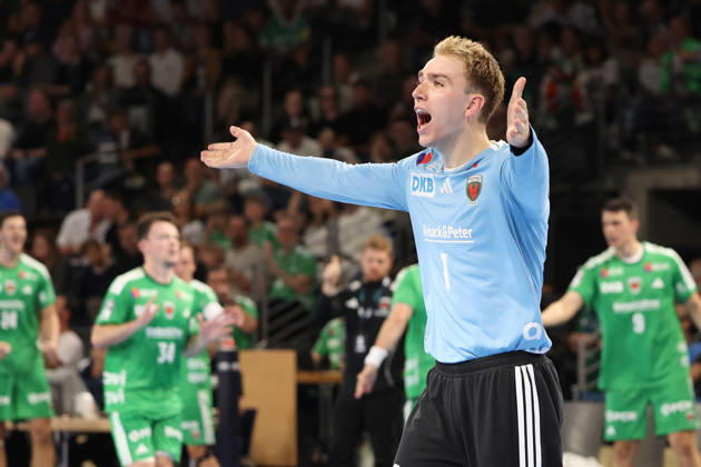 September 13, 2026, xBHAx, Handball, Opel HBL, 2026–2027 Season, 1st HBL, Füchse Berlin vs. VfL Gummersbach, Max Schmeling Halle, Lasse Ludwig, Füchse Berlin 1 celebrating, Berlin, Germany