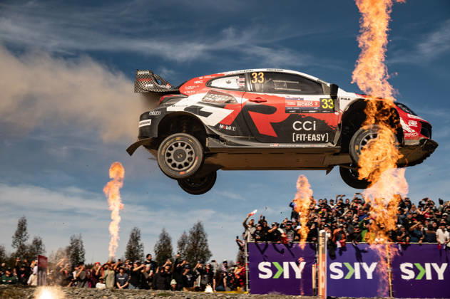 IPA88531848 - Driver Elfyn Evans and co-driver Scott Martin of the Toyota Gazoo Racing WRT team, driving a Toyota GR Yaris Rally1, are in 4th place on the fourth day of the FIA World Rally Championship WRC, Motorsport Rallye, WM Rally Chile Biobío 2026 on September 13 in Concepción, Chile. Copyright: xLucaxBarsali IPAxSportx xx IPA88531848