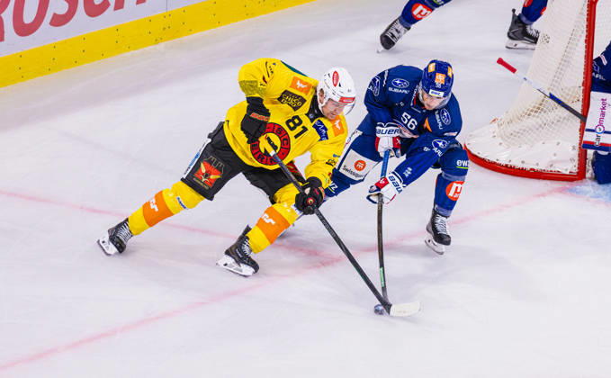 Ice Hockey National League Regular Season: ZSC Lions vs. SC Ber Zurich, Switzerland, September 15, 2026. Faceoff between No. 81 Rodrigo Abols of Bern and No. 56 Tim Berni of the ZSC Lions Copyright: xAndreasxHaasx