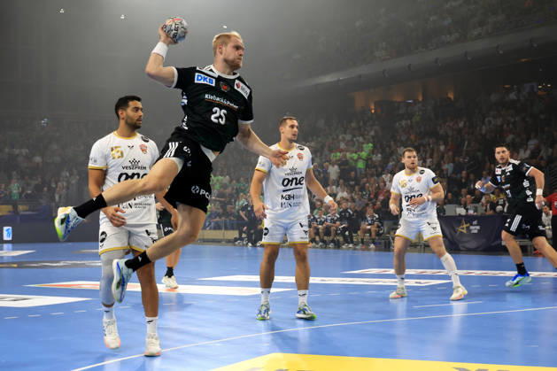 September 16, 2026, GER Germany, Handball, EHF Champions League, September 16, 2026, 2026–2027 season, Berlin, Füchse Berlin vs. Veszprém HC, Matthes Langhoff (Füchse Berlin) 25, Ahmed Hesham (Veszprém) 15, LIGETVARI PATRIK (Veszprém) 23, nordphoto GmbH, Engler Berlin, Max-Schmeling-Halle, Berlin, Germany Copyright: xNordphotox xEnglerx