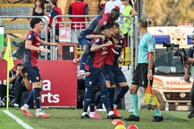 IPA88626599 - Daniel Maldini of Cagliari Calcio, Exultation, Joy, Celebration After Scoring a Goal, During the Cagliari Calcio vs. US Lecce Italian Serie A Soccer Match in Cagliari, Italy, September 7, 2026  Copyright: xLuigixCanu IPAxSportx xx IPA88626599