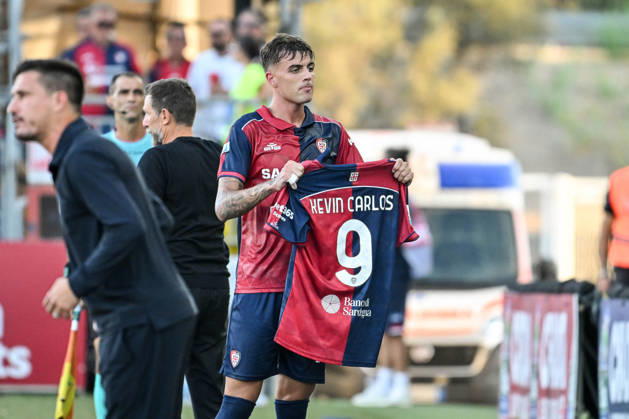 IPA88626600 - Daniel Maldini of Cagliari Calcio, Exultation, Joy, Celebration After Scoring a Goal, Kevin Carlos of Cagliari Calcio during the Cagliari Calcio vs. US Lecce Italian Serie A soccer match in Cagliari, Italy, September 7, 2026  Copyright: xLuigixCanu IPAxSportx xx IPA88626600
