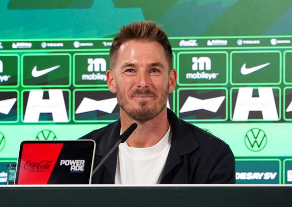 Tobias Strobl, head coach of VfL Wolfsburg, participates in a post-match press conference in Germany; VfL Wolfsburg vs. SV Darmstadt 98, 2. Bundesliga, Matchday 6, 2026–27 season, Volkswagen Arena, Wolfsburg, September 18, 2026. DFL regulations prohibit any use of photographs as image sequences and or quasi-video. VfL Wolfsburg vs. SV Darmstadt 98, 2. Bundesliga, Matchday 6, 2026–27 season, September 18, 2026, Wolfsburg Copyright: xEibner-Pressefoto ScottxColemanx EP_SCN