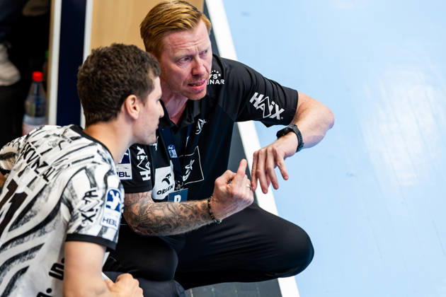 September 18, 2026, GER, Handball, Men, Season 26–27, Opel 1st Division, Matchday 5, ThSV Eisenach vs. THW Kiel: Elias Ellefsen (Skipagotu) of THW Kiel, Borge Lund of THW Kiel; 99817 Eisenach, Werner Assmann Hall, Am Sportpark, Thuringia, Germany