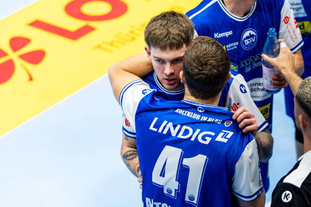 September 18, 2026, GER, Handball, Men, Season 26–27, Opel 1st Division, Matchday 5, ThSV Eisenach vs. THW Kiel, Vukasin Antonijevic (ThSV Eisenach), 41, Elias Scholtes (ThSV Eisenach), 4 99817 Eisenach, Werner Assmann Hall, Am Sportpark, Thuringia, Germany