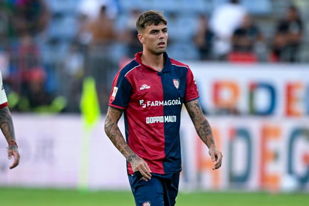 Cagliari s Daniel Maldini in action during the Coppa Italia Frecciarossa soccer match between Cagliari Calcio and Arezzo at the Unipol Domus in Cagliari, Sardinia - Friday 14th august 2026. - Soccer  Copyright: x Â®xGianlucaxZuddas LaPressex