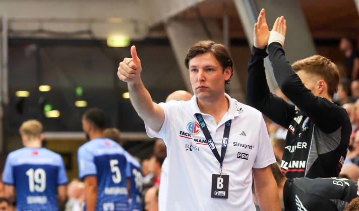 September 24, 2026, Germany, Stuttgart, DHB Cup 2026–2027 Season, TVB Stuttgart vs. HC Erlangen, HCE Coach Johannes Sellin