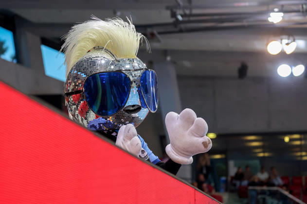 September 24, 2026, Germany, Stuttgart, DHB Cup 2026–2027 Season, TVB Stuttgart vs. HC Erlangen, Mascot Johnny Blue TVB