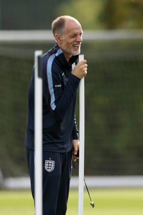 England MD-1 Training, Nations League Thomas Tuchel, laughs Manager of England during the England MD-1 training session ahead of the 2026 27 UEFA Nations League Group A3 match vs Spain, Tottenham Hotspur Training Ground, Enfield, England on 25 September 2026 Credit: Tiego Grenho Every Second Media Editorial use only. All images are copyright Every Second Media Limited. No images may be reproduced without prior permission. Copyright: xIMAGO EveryxSecondxMediax ESM-2188-0031 TiegoxGrenhox xEveryxSecondxMediax