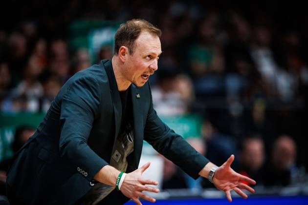 Jacques Schneider, head coach of the Gladiators Trier, on the sidelines; emotions; gestures; body language; facial expressions; cutout; portrait. Vet Concept Gladiators Trier vs. Science City Jena, basketball, easyCredit BBL, Matchday 2, 2026–2027 season, September 27, 2026, Vet Concept Gladiators Trier vs. Science City Jena, basketball, easyCredit BBL, Matchday 2, 2026–2027 season, September 27, 2026 Copyright: xEibnerxPressefotox EP_ANS