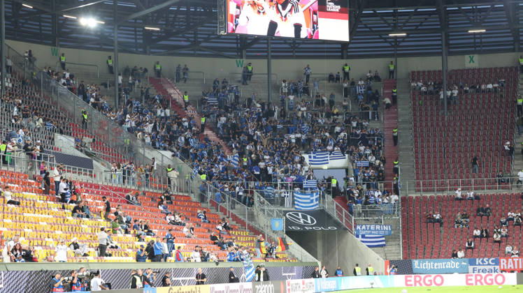 September 27, 2026, xrekx, Soccer, UEFA Nations League, Germany vs. Greece, Greece fans, atmosphere, scarves, ultras, spectators, visitors, choreography, Augsburg