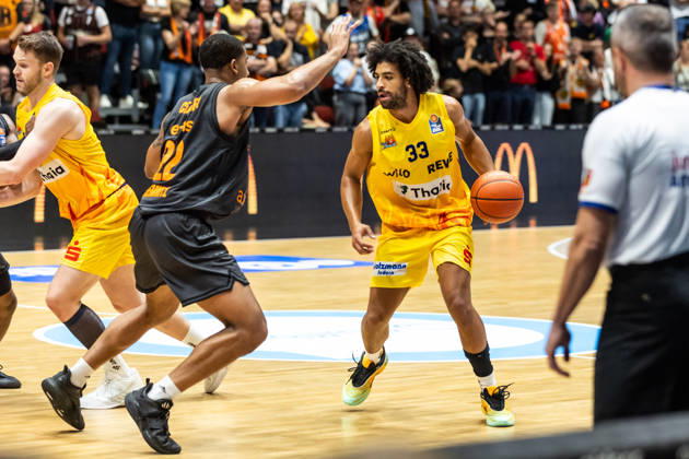September 27, 2026, GER, BBL, easyCredit Basketball Bundesliga, Chemnitz, Niners Chemnitz vs. Phoenix Hagen (Trenton Gibson, Phoenix Hagen), 33 Chemnitz Messe, Chemnitz, Saxony, Germany