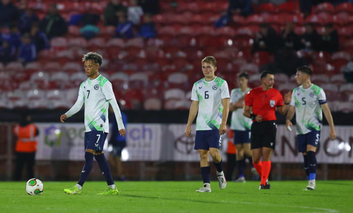 2027 UEFA Under 21 European Qualifier, Munster FA Turner s Cross, Cork 29 9 2026 Republic of Ireland U21, U 21 vs Kazakhstan U21 Ireland™s Trent Kone-Doherty dejected after Kazakhstan™s Ramazan Karimov scores his sides 2nd goal of the match Trent Kone-Doherty dejected after Ramazan Karimov scores his sides 2nd goal of the match 29 9 2026 Copyright: xx R1558294