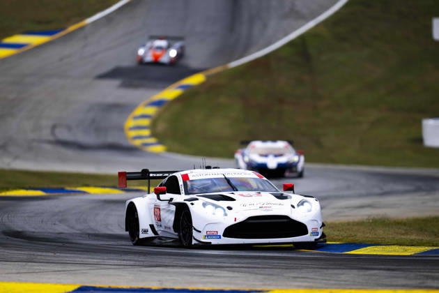 AUTO - IMSA - PETIT LE MANS 2026 68 HASSE CLOT Valentin (fra), SORENSEN Marco (dnk), DRUDI Mattia (ita), Car Blanche, Aston Martin Vantage GT3 Evo, action during the 2026 Motul Petit Le Mans, 11th round of the 2026 IMSA WeatherTech SportsCar Championship, from October 1 to 3, 2026 on the Michelin Raceway Road Atlanta in Braselton, Georgia, United States of America - BraseltonUnited States Copyright: xFabrizioxBoldonix