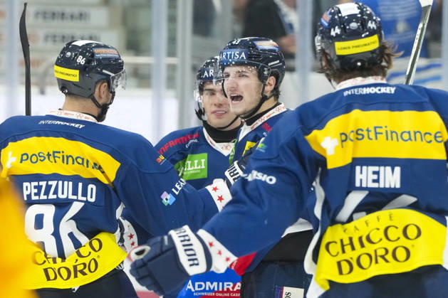 October 1, 2026, Quinto, Gottardo Arena, NL: HC Ambri Piotta vs. SCL Tigers 43. Tim Muggli of Ambri celebrates his goal at the Gottardo Arena in Quinto, Ticino, Switzerland Copyright: xJustPictures.ch JarixPestelaccix jp-en-JaPe-JP6_JAr_NL_HCAP_SCL_01Ott2026_000107