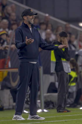 Munich, Germany October 1, 2026 UEFA Nations League 2026–2027 League Phase Group A2 Match 3 Germany vs. Serbia Pictured: German national team coach Jürgen Juergen Klopp (GER) gesturing on the field. DFB and DFL regulations prohibit any use of photographs as image sequences and or quasi-video. AlliAnz Arena, Bayern Copyright: xFotostandx xSchäferx