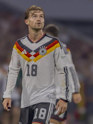 Munich, Germany, October 1, 2026, UEFA Nations League 2026–2027, League Phase, Group A2, Match 3: Germany vs. Serbia. Pictured: Maximilian Mittelstädt (GER, DFB, DFL). Regulations prohibit any use of photographs as image sequences and or quasi-video. Allianz Arena, Bayern Copyright: xFotostandx xSchäferx