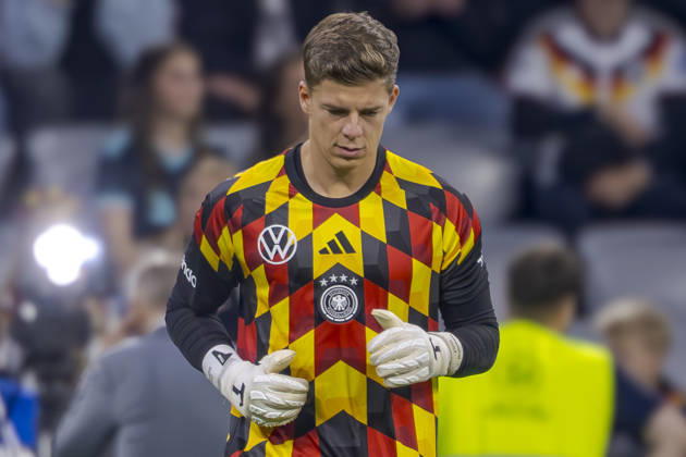 Munich, Germany October 1, 2026 UEFA Nations League 2026–2027 League Phase Group A2 Match 3 Germany vs. Serbia Pictured: Goalkeeper Finn Dahmen (GER) warming up. DFB and DFL regulations prohibit any use of photographs as image sequences and or quasi-video. Allianz Arena, Bayern Copyright: xFotostandx xSchäferx