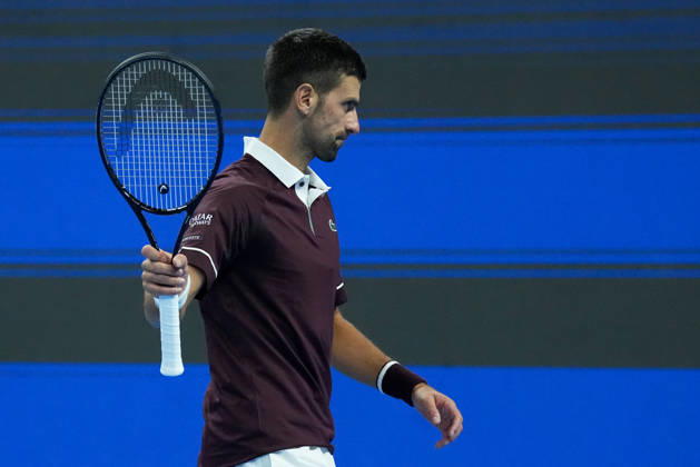 (261002) -- BEIJING, Oct. 2, 2026 -- Novak Djokovic of Serbia reacts during the men s singles second round match between Bu Yunchaokete of China and Novak Djokovic of Serbia at 2026 China Open tennis tournament in Beijing, China, Oct. 2, 2026. ) (SP)CHINA-BEIJING-TENNIS-CHINA OPEN-MEN S SINGLES(CN) JuxHuanzong