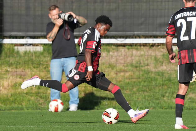 Lawrence Setordije Eintracht Frankfurt will play in the Bundesliga starting October 2, 2026; 2026–27 season: Eintracht Frankfurt vs. Eintracht Braunschweig, Deutsche Bank Park, training field, friendly match
