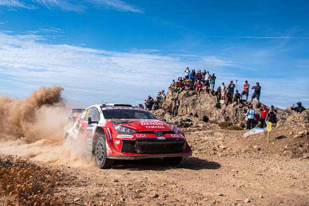 IPA89225980 - Takamoto Katsuta (JPN) and Aaron Johnston (IRL) in a Toyota GR Yaris Rally1 in action during the FIA WRC, Motorsport Rallye, WM Rally Italia Sardegna in Alghero, Italy, on October 1–4, 2026. Copyright: xFedericoxManoni IPAxSportx xx IPA89225980