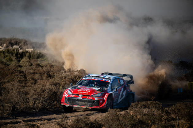 IPA89226363 - Takamoto Katsuta (JPN) and Aaron Johnston (IRL) in a Toyota GR Yaris Rally1 in action during the FIA WRC, Motorsport Rallye, WM Rally Italia Sardegna in Alghero, Italy, on October 1–4, 2026. Copyright: xFedericoxManoni IPAxSportx xx IPA89226363