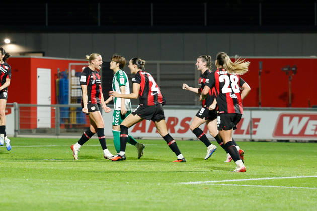 Soccer I Women s I 2026–2027 Season I Bundesliga I Bayer 04 Leverkusen vs. Werder Bremen I October 2, 2026 Cornelia Kramer 7, Bayer 04 Leverkusen celebrates after she headed in the equalizer to make it 2–2 at the Ulrich Haberland Stadium in Leverkusen, North Rhine-Westphalia, Germany Copyright: xLobeca CedricxSiefkerx