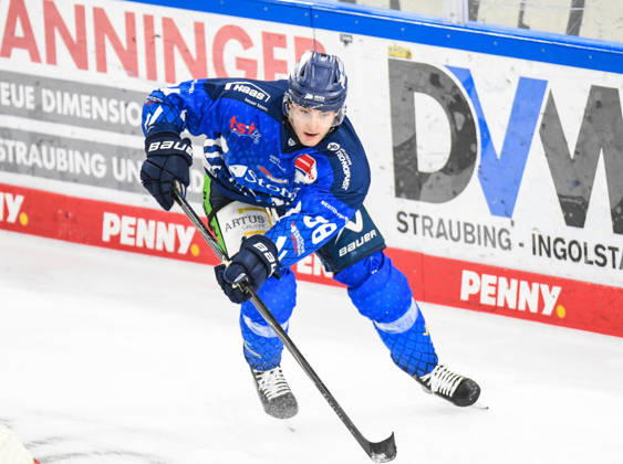 Straubing Tigers vs. Pinguins Bremerhaven, Ice Hockey, German Ice Hockey League, Penny DEL, Matchday 5, 2026–2027 Season, October 2, 2026, Stefan Loibl, Straubing Tigers, Men s Ice Hockey, German Ice Hockey League, Penny DEL, Matchday 5, 2026–2027 Season on October 2, 2026, at the Eisstadion am Pulverturm, Straubing Tigers (blue) vs. Pinguins Bremerhaven (white)