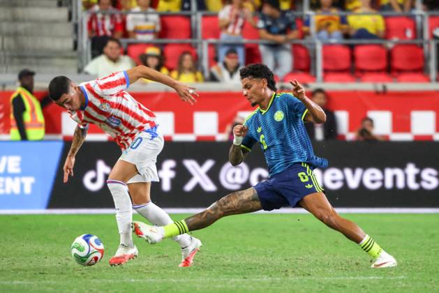 Colombia and Paraguay friendly match during the FIFA international break in the USA Harrison, USA, October 2, 2026 - Colombia-Paraguay - Richard Rios of Colombia during a match between Colombia and Paraguay in an International Friendly, Länderspiel, Nationalmannschaft at the Sports Illustrated Stadium in Harrison, New Jersey, USA, on Friday, October 2. harrison NJ united states Copyright: xWILLIAMxVOLCOVx