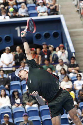 October 3, 2026, Tokyo, Japan: Denis Shapovalov (Canada) serves against Alejandro Tabilo (Chile) during their Round of 16 match at the Kinoshita Group Japan Open Tennis Championships at Ariake Colosseum in Tokyo. The tournament runs from September 29 to October 6. Shapovalov won 7-5, 3-6, 6-4. Tokyo Japan - ZUMAm191 20261003_aap_m191_014 Copyright: xRodrigoxReyesxMarinx