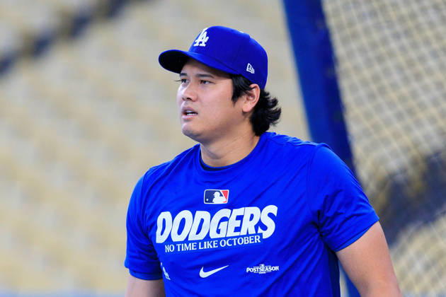 October 2, 2026, Los Angeles, California, USA: Shohei Ohtani 17 of the Los Angeles Dodgers at bat during a workout in preparation for Game 1 of the NLDS game against the Atlanta Braves on Friday October 2, 2026 at Dodger Stadium in Los Angeles, California. JAVIER ROJAS PI Dodgers NLDS - Workout  - ZUMAp124 20261002_zaa_p124_099 Copyright: xJavierxRojasx