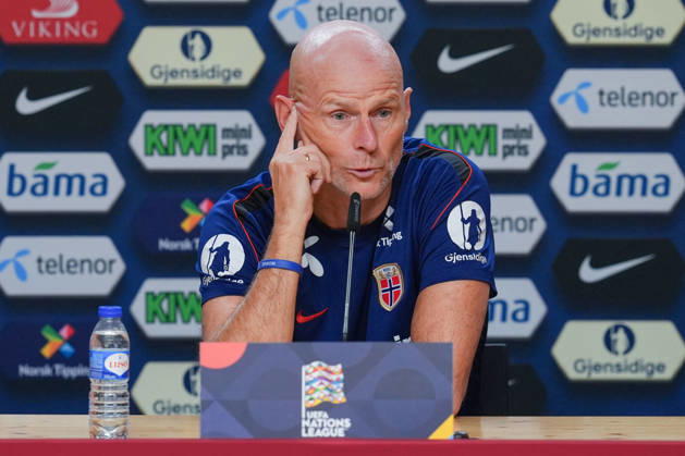 Soccer, Nations League: Portugal vs. Norway, Nations League Porto, Portugal 20261003 National team coach Stale Solbakken during a press conference ahead of training at Estadio do Dragão on the day of the match against Portugal. Photo: Lise Aserud, NTB, Porto, Portugal. EDITORIAL USE ONLY. RESTRICTED USE FOR BETTING COMPANIES. Copyright: xLisexAserudxx xNTBx