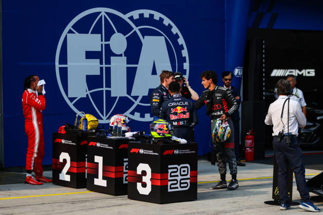 F1 - BAHRAIN GRAND PRIX IN MALAYSIA 2026 BORTOLETO Gabriel (bra), Audi F1 Team R26, VERSTAPPEN Max (nld), Red Bull Racing Ford RB22, HADJAR Isack (fra), Red Bull Racing Ford RB22, portrait during the 2026 Formula 1 Bahrain Grand Prix in Malaysia, 16th round of the 2026 Formula One World Championship, WM, Weltmeisterschaft from October 2 to 4, 2026 on the Sepang International Circuit, in Sepang, Malaysia - SepangMalaysia Copyright: xANTONINxVINCENTx