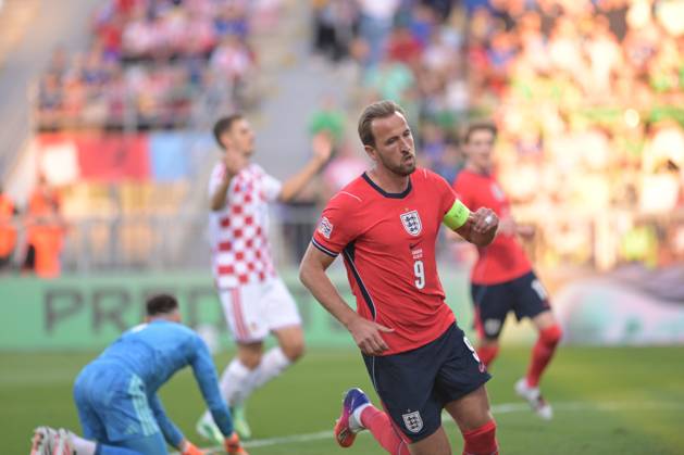 UEFA Nations League League A, Group C, Round 3, 2026–27, soccer match between Croatia and England, Dean Sculac Rujevica Stadium, Rijeka, Croatia, October 3, 2026: Harry Kane of England celebrates his goal during the UEFA Nations League League A, Group C, Round 3, 2026–27, soccer match between Croatia and England at Dean Sculac Rujevica Stadium in Rijeka, Croatia, October 3, 2026 Copyright: xBEAUTIFULxSPORTS Stanusicx