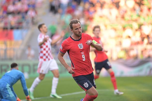 UEFA Nations League League A, Group C, Round 3, 2026–27, soccer match between Croatia and England, Dean Sculac Rujevica Stadium, Rijeka, Croatia, October 3, 2026: Harry Kane of England celebrates his goal during the UEFA Nations League League A, Group C, Round 3, 2026–27, soccer match between Croatia and England at Dean Sculac Rujevica Stadium in Rijeka, Croatia, October 3, 2026 Copyright: xBEAUTIFULxSPORTS Stanusicx